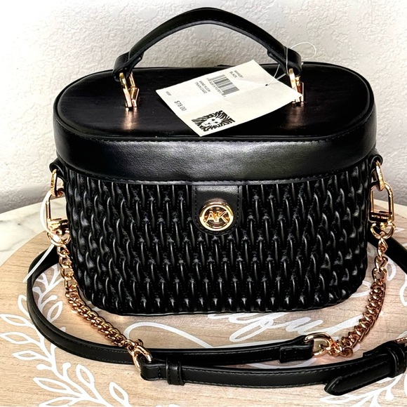 Anne Klein Handbags - Anne Klein Ruched Top Handle Train Case, Detachable Crossbody Strap, adorable❤️